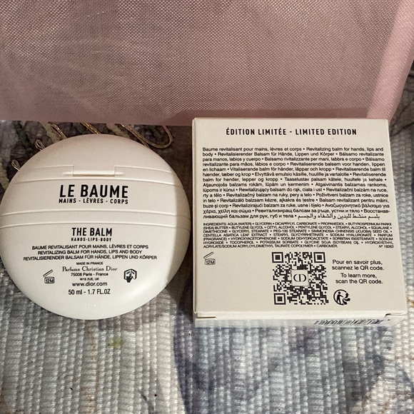 MISS DIOR Pink Mesh Cosmetic Pouch with CD LE BAUME - Picture 10 of 12